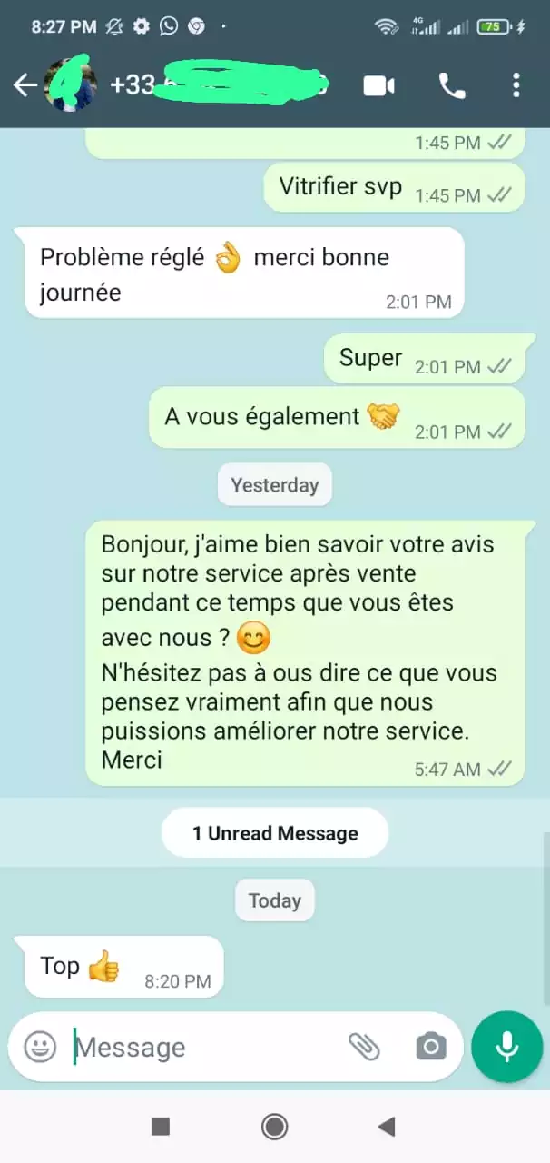 Avis client Planet IPTV — témoignage WhatsApp
